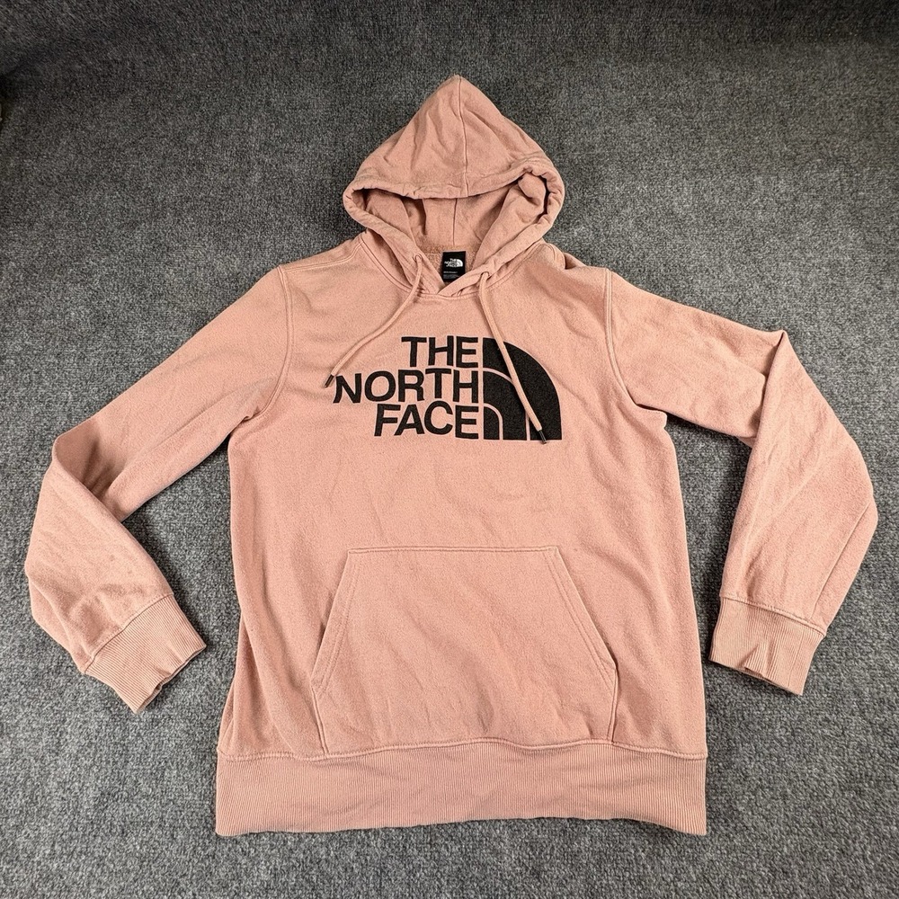 The North Face Hoodie Men's M Pink Logo Sweatshirt Fleece Streetwear Grunge